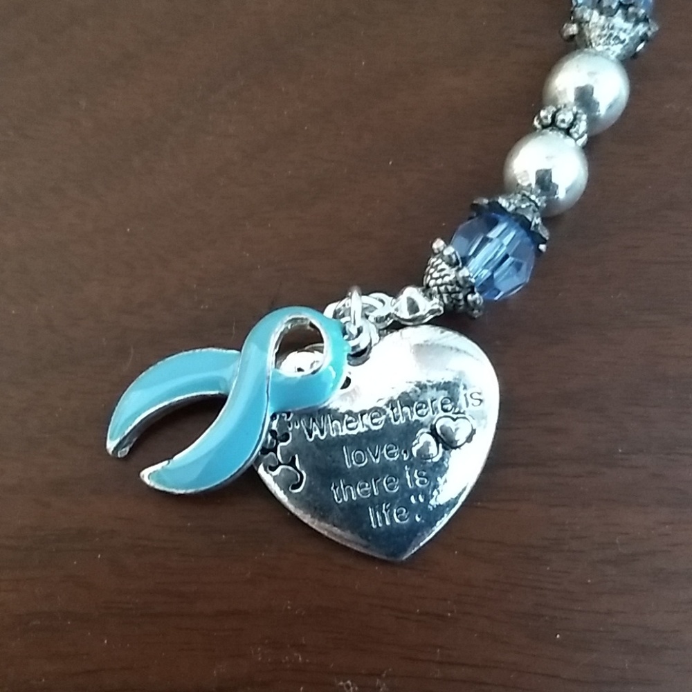Blue Silver Bracelet Pancreatic Cancer
